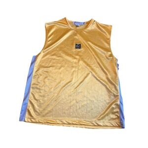 Vintage Nautica Competition USA Made Yellow Sleeveless Mesh Shirt‎ Men's Large